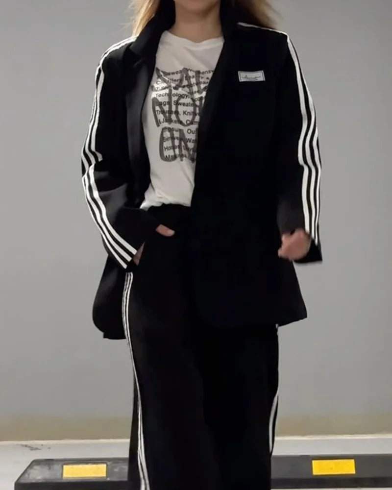 Conjunto de blazer a rayas