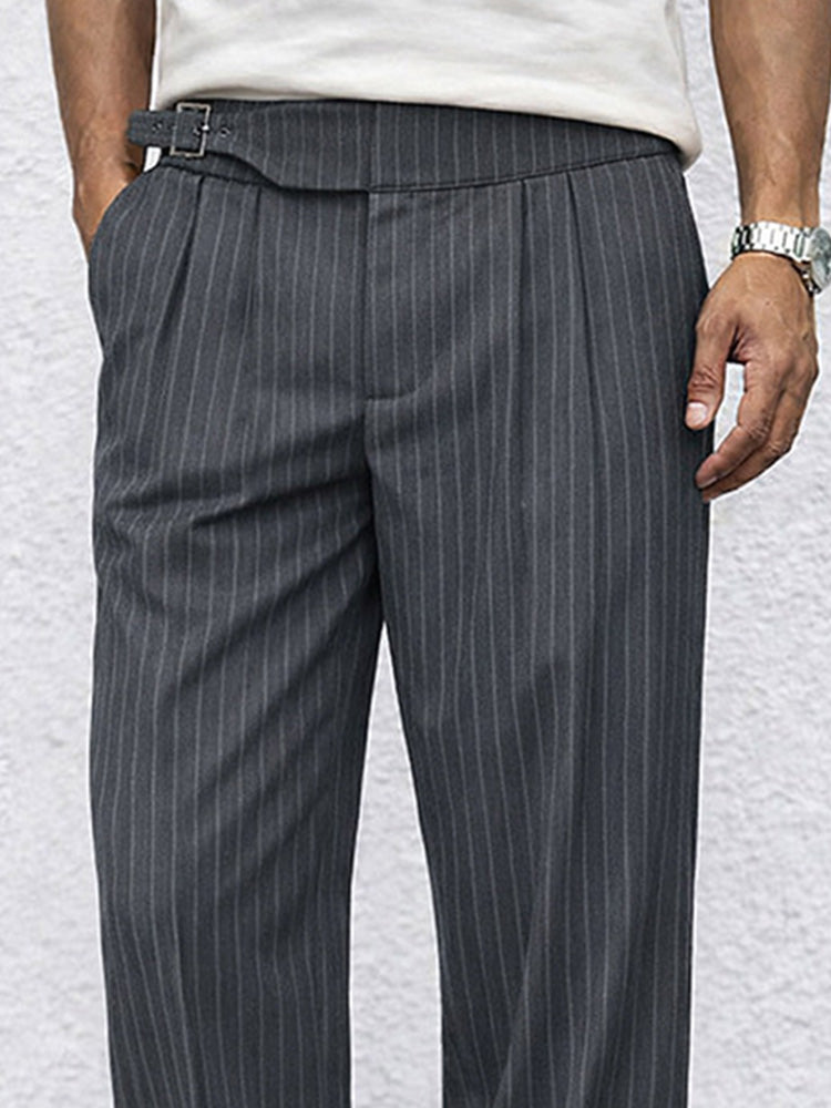 Pantalones Rectos Elegantes a Rayas