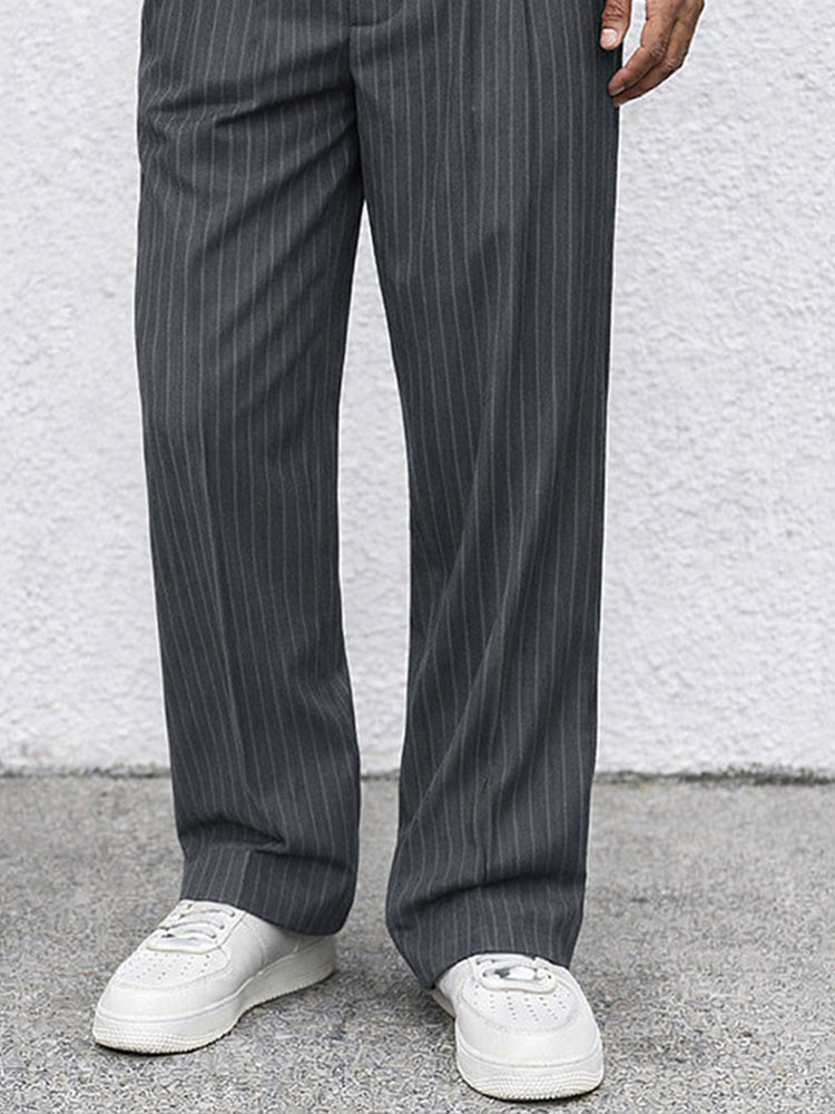 Pantalones Rectos Elegantes a Rayas