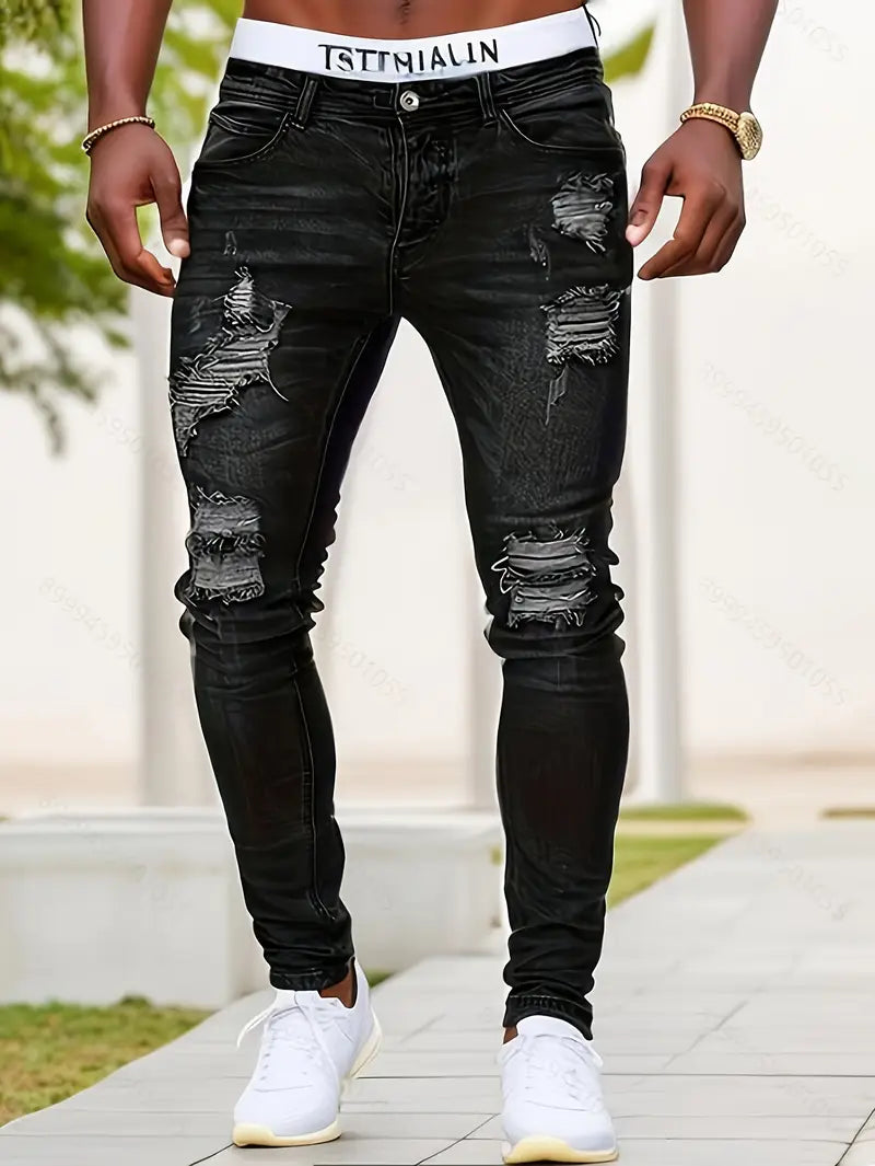 Jeans Estilo Rasgados de Hombre