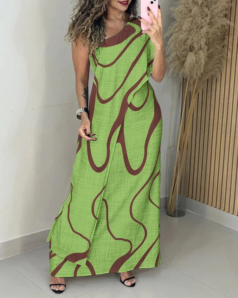 Vestido Chic de Estampado Abstracto