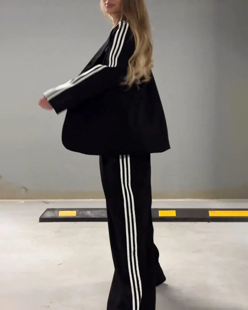 Conjunto de blazer a rayas