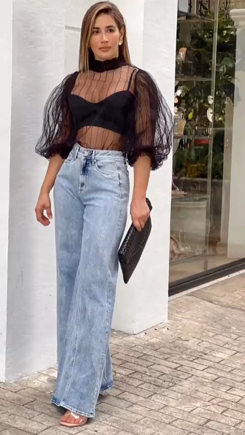 Vaquero Casual Bota Ancha