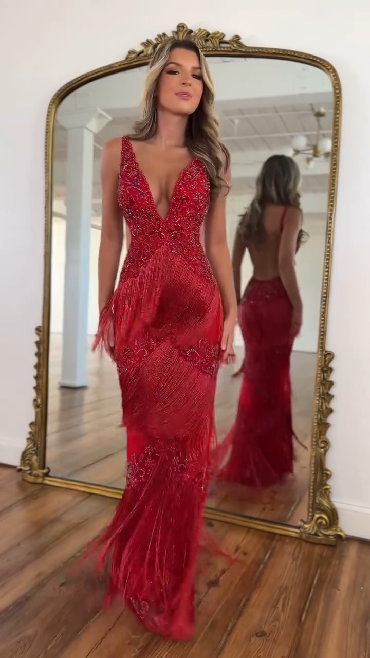 Vestido Largo de Flecos Anais