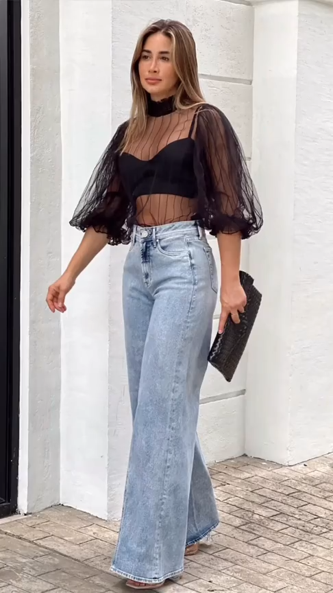 Vaquero Casual Bota Ancha