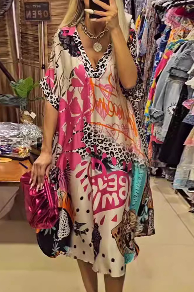 Vestido Estampado Cuello V