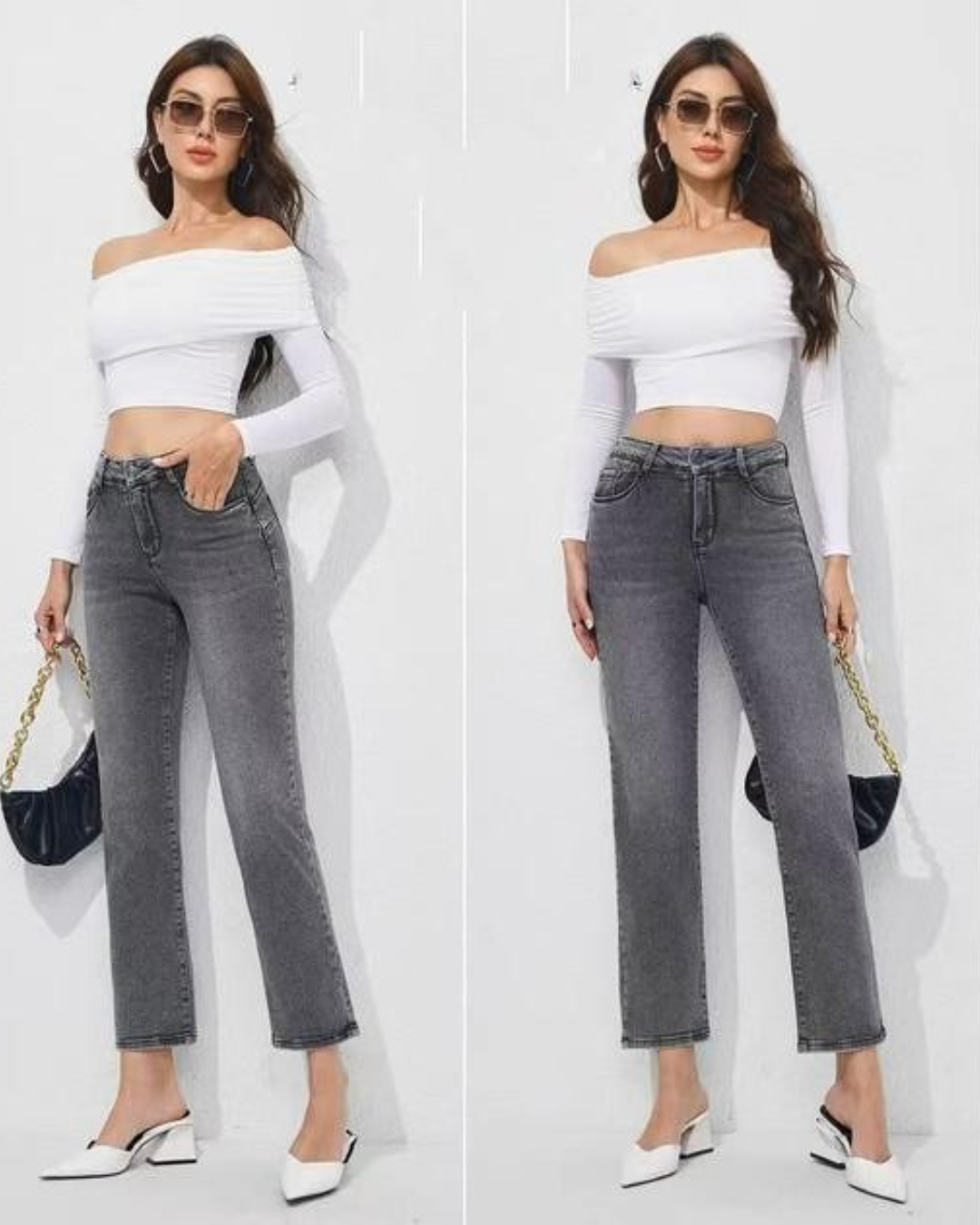 Pantalón recto con faja integrada