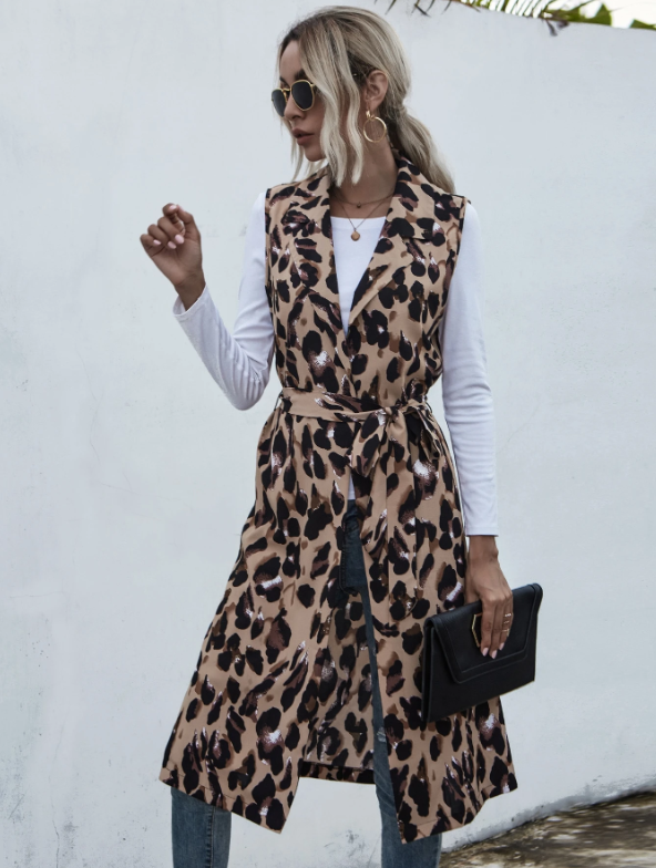 Chaleco Estampado de Leopardo