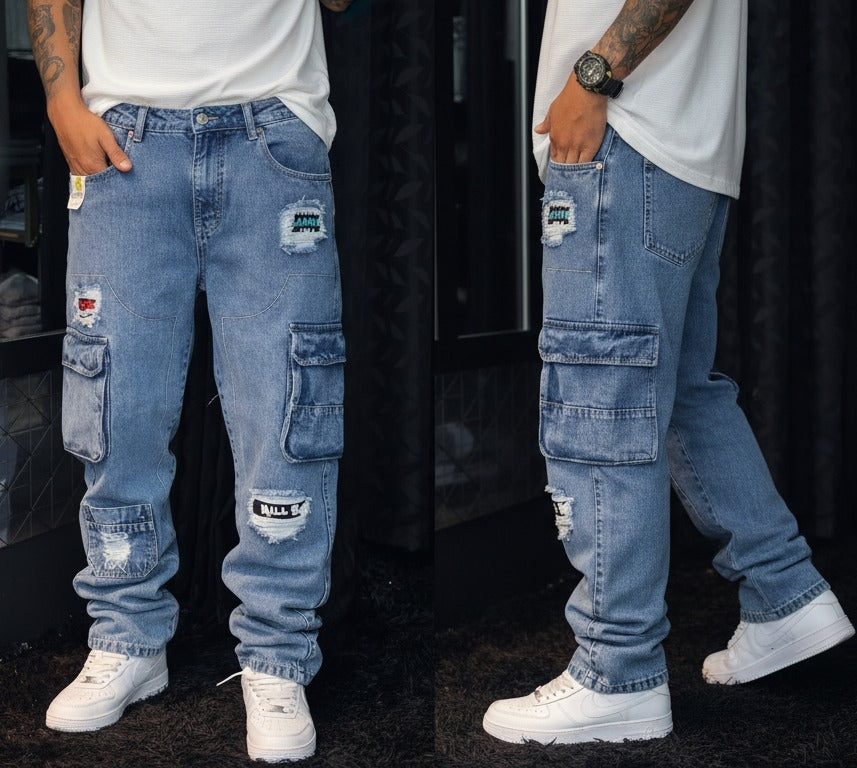 Vaqueros Modernos Estilo Cargo