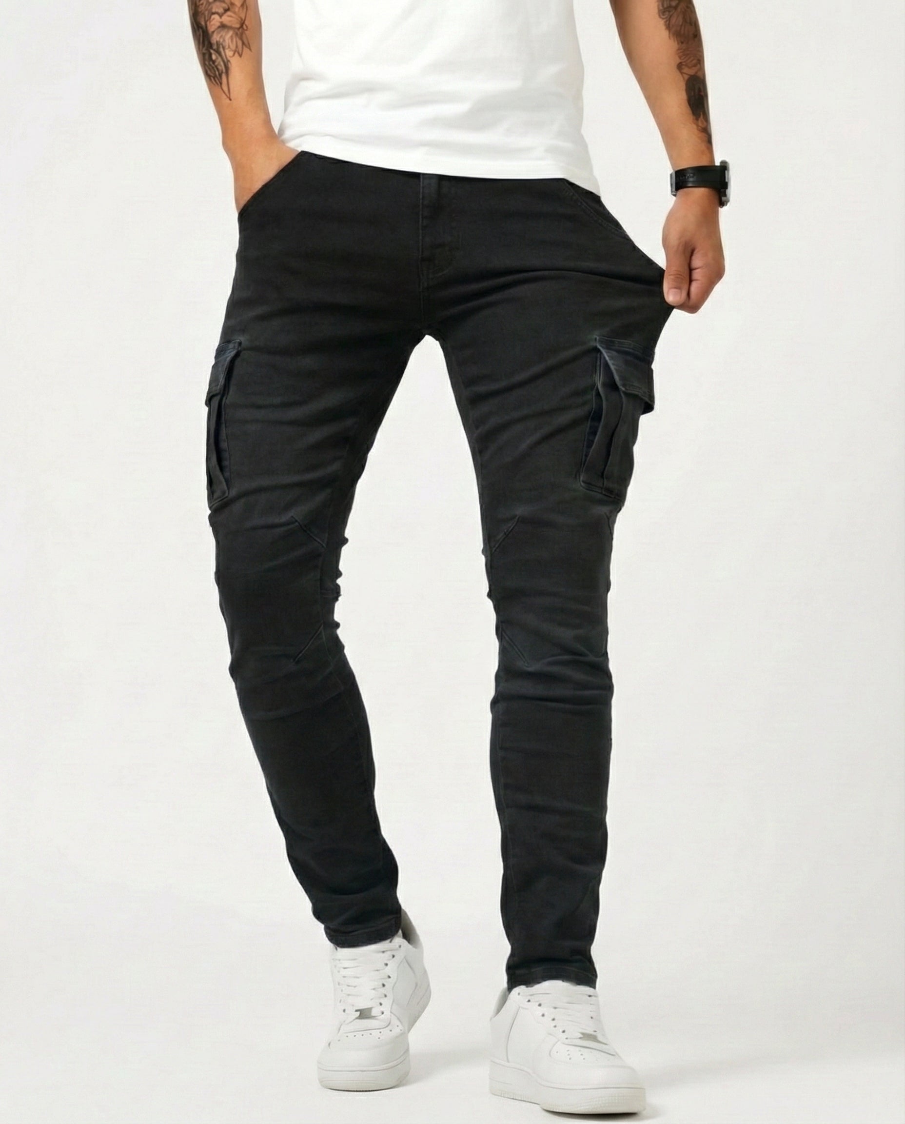 Pantalón Cargo Marino Elástico