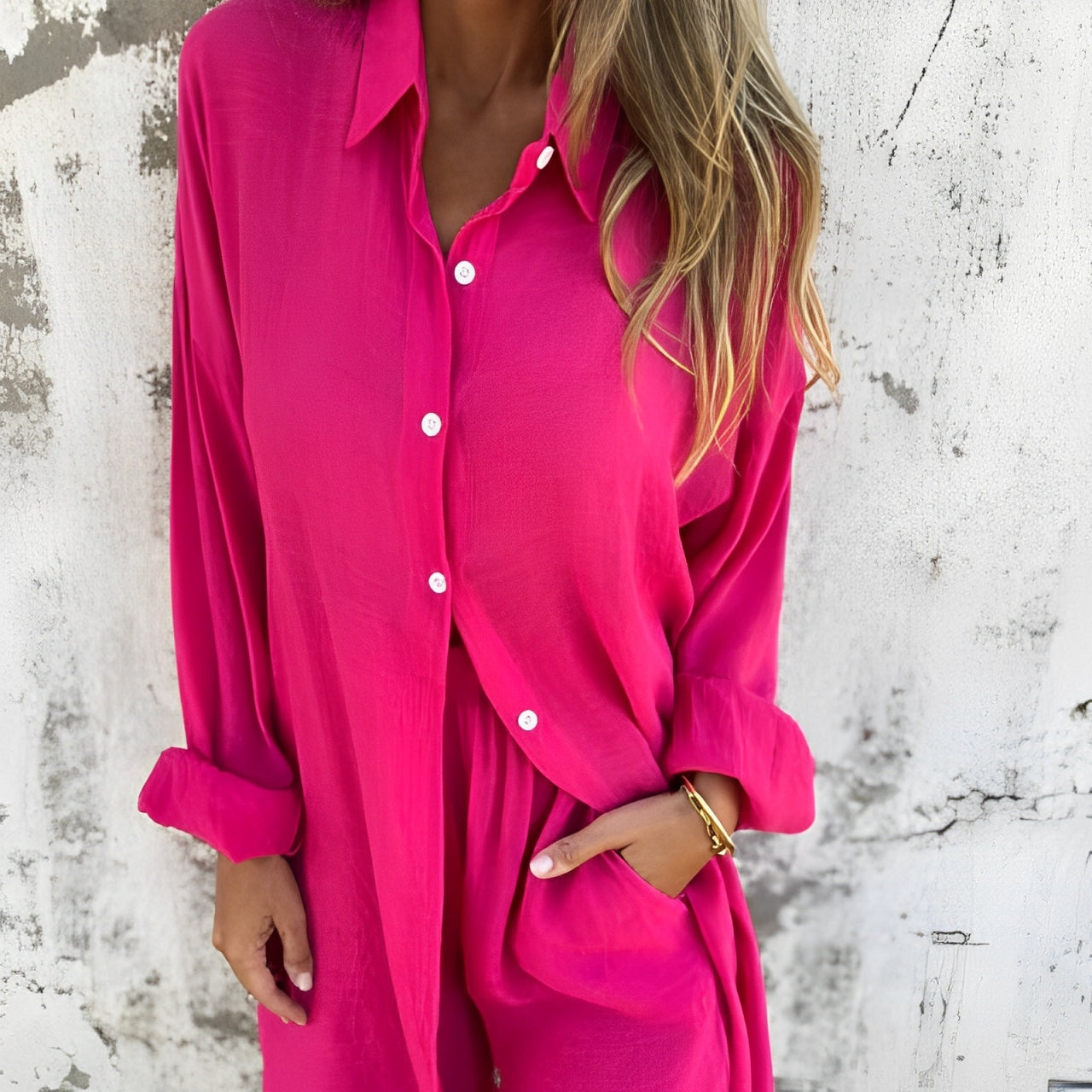 Conjunto de dos piezas de algodón y lino nuevo primavera y verano