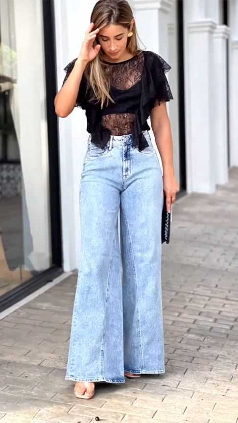 Vaquero Casual Bota Ancha